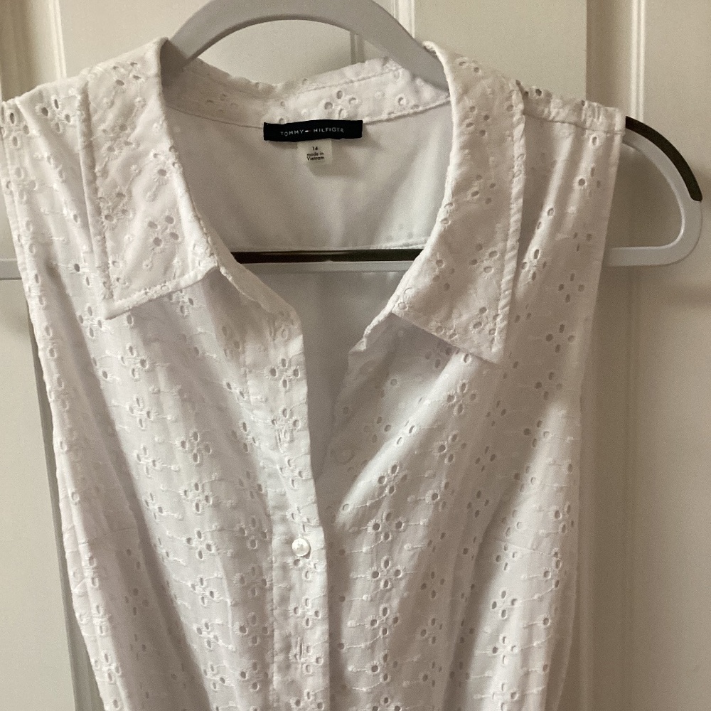 White eyelet dress size 14